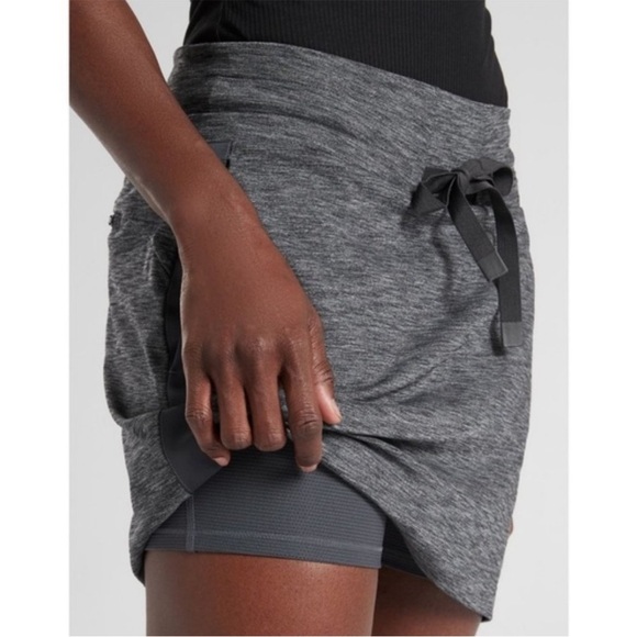 🖤 Athleta Metro Downtown Skort / Skirt heathered grey size large tall LT - Picture 1 of 10